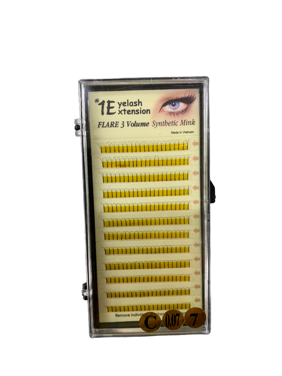 1E Eyelash Extension Flare 3 Volume Synthetic Mink C-0.07-07